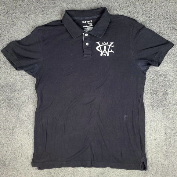 Old Navy Other - Old Navy Polo Shirt Men's Large Black Cali '76‎ Embroidered